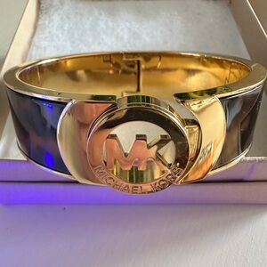 Michael Kors Black and Gold Logo Bracelet